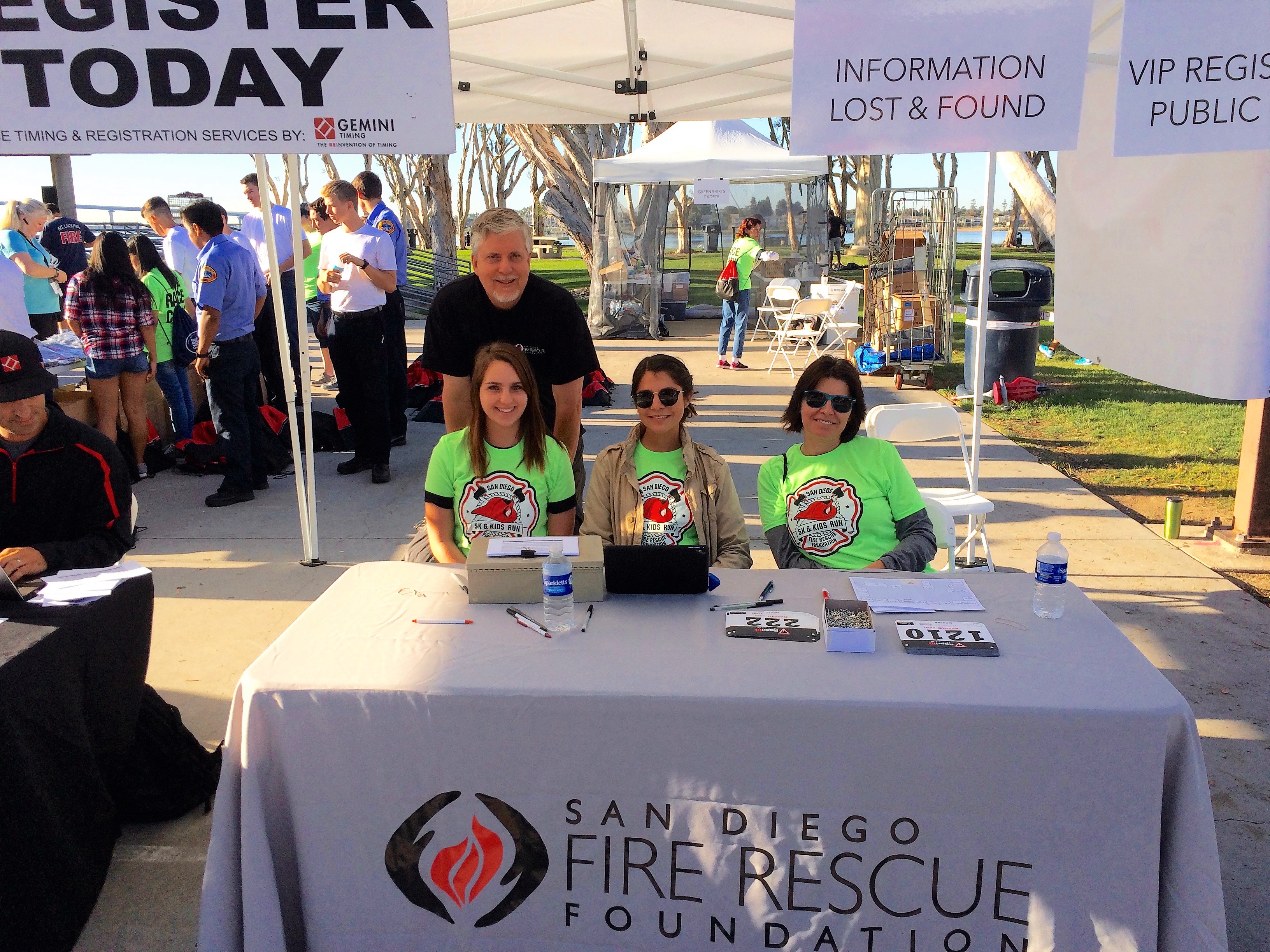 San Diego Fire Rescue Foundation volunteers at 5K