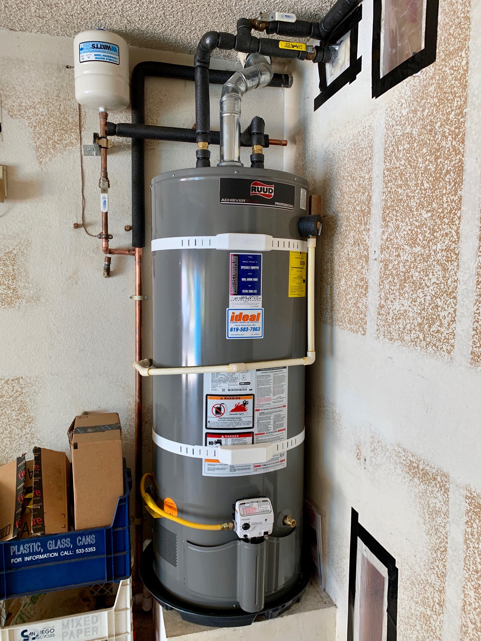 Gas water heater installation