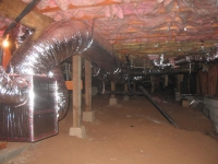 Duct work under home