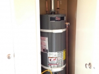 Water heater installation in utility closet